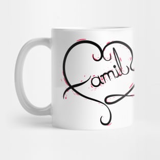 Family Heart - Calligraphic Art Mug